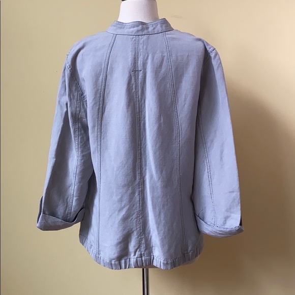 Amber Sun Linen Lightweight Gray Jacket - Picture 4 of 8